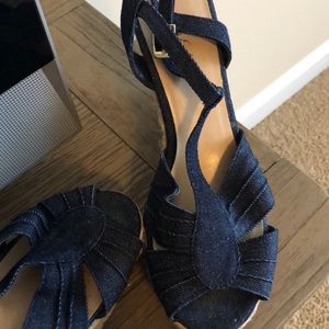 Denim wedges